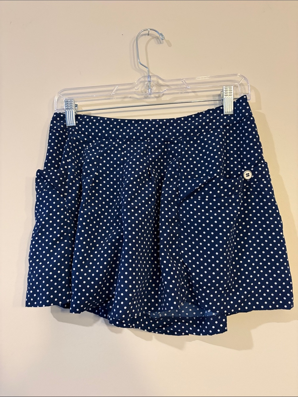 Just Ginger  Navy Blue with White Polka Dot Shorts